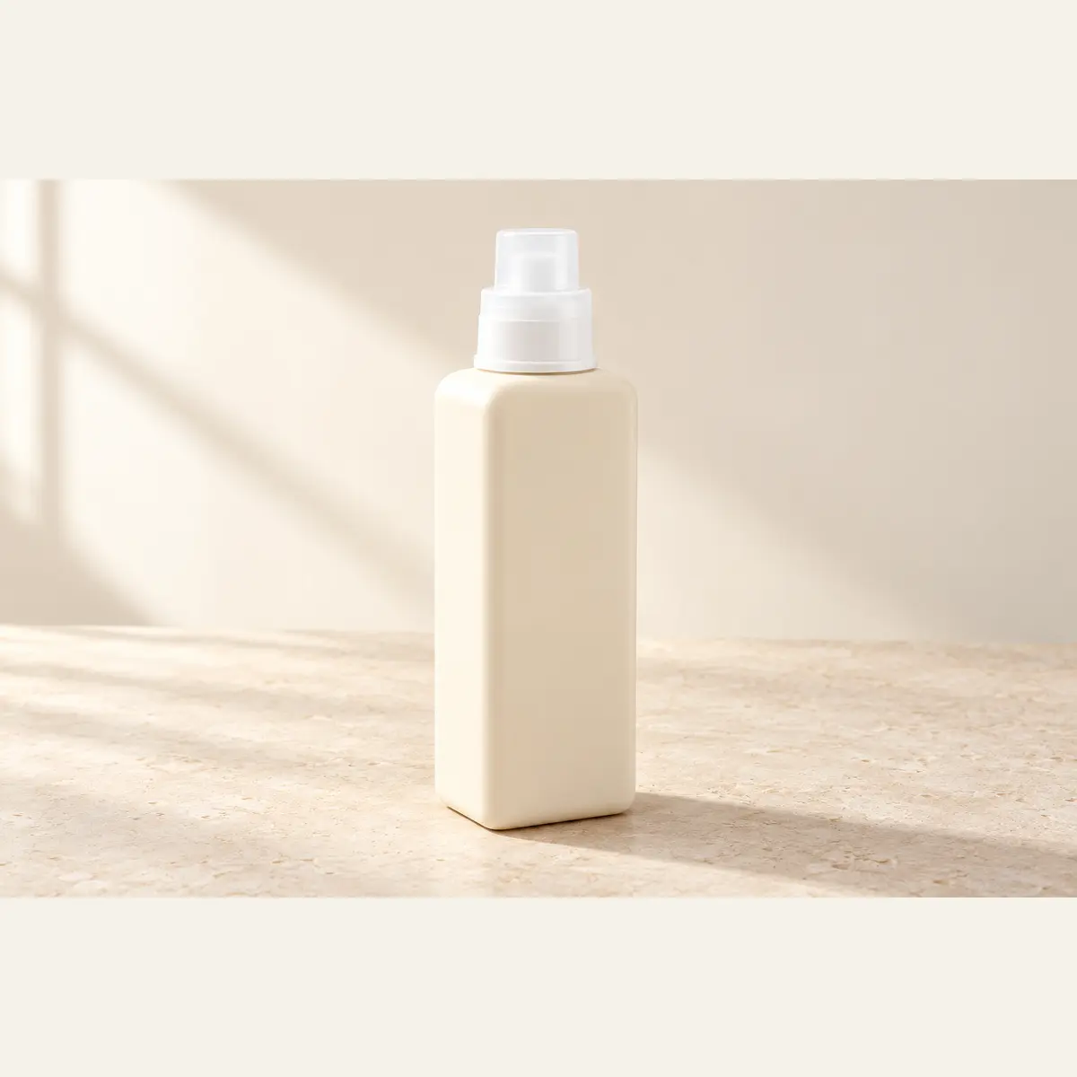 670 ml Laundry Refill Bottle · Beige photographed on a warm neutral studio background